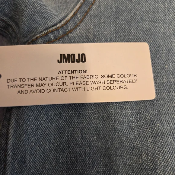 NWT Light Blue Jean Jacket Button Down Adjustable Back - Picture 11 of 12